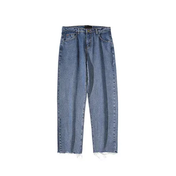 Veľkoobchod 2020 Módne Voľné umývanie denim retro džínsy hombre streetwear náradie značky kórejský širokú nohu, nohavice, rovné nohavice