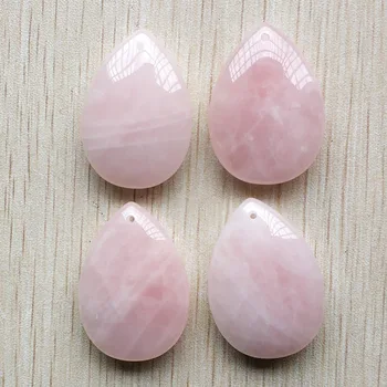 Veľkoobchod 4pcs/veľa 2019 Nové Módne kvalitný prírodný kameň ružový kvapka vody charms prívesky pre šperky robiť zadarmo