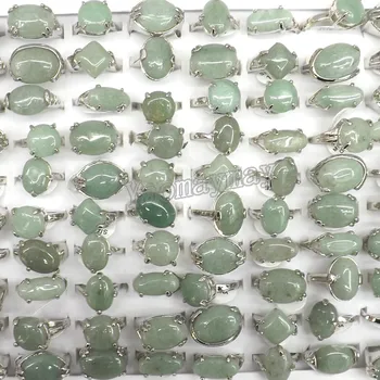 Veľkoobchod 50PCS Zelená Semi-precious Stone Krúžky Módne Šperky pánske Prstene Doprava Zadarmo