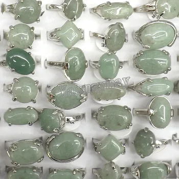 Veľkoobchod 50PCS Zelená Semi-precious Stone Krúžky Módne Šperky pánske Prstene Doprava Zadarmo