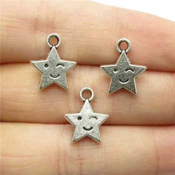 Veľkoobchod 80pcs (15*11 mm ) antique silver star charms fit prívesky pre šperky, takže urob si sám
