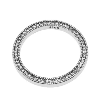 Veľkoobchod 925 Sterling Silver Jasné, CZ Podpis Krúžok Originálne Svadobné Prstene pre Ženy, Striebro 925 Jemné Šperky