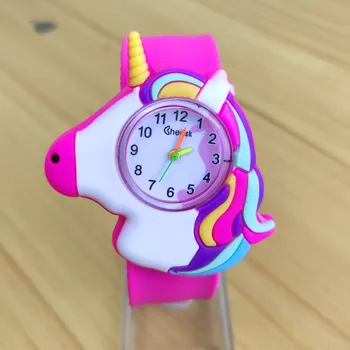 Veľkoobchod Cartoon Relogio Farba Pony Girl Deti Pozerajú Deti Jednorožec Športové Náramkové Hodinky Quartz Vianočný Darček Hodiny Reloj Mujer