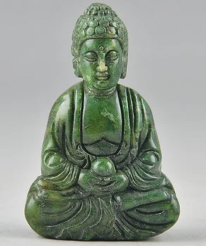 Veľkoobchod Lacné Zelená Jades Čínsky Handwork Staré Tĺkol Buddha Exorcizmus Amulet Prívesok socha / Doprava Zadarmo