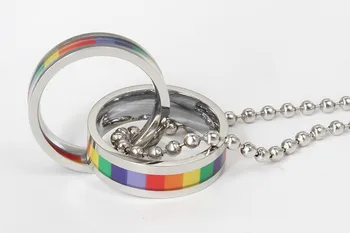 Veľkoobchod Módne Nové Rainbow Náhrdelníky & Prívesky Z Nehrdzavejúcej Ocele Homosexuálov Dúhový Pride Šperky Vysokej Kvality