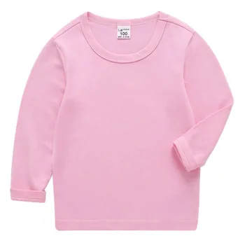 Veľkoobchod s Dlhým Rukávom T-Košele, oblečenie Pre deti baby chlapci, dievčatá bavlna T-shirts čisté farebné oblečenie chlapci topy tees 7060 05
