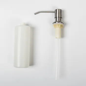 Veľká kapacita 350 ml mydla z nehrdzavejúcej ocele kartáčovaný otočná kuchynský drez & kúpeľňa tekuté mydlo kontajner ABS fľašu