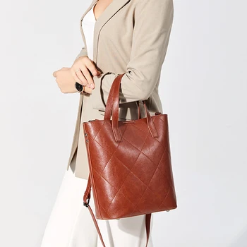 Veľká taška ženy taška vyšívané kabelka nové módne veľkú kapacitu taška cez rameno jednoduché značky tote bag, olej, vosk kožené dámske taška