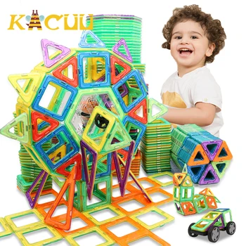Veľká Veľkosť Magnetu Bloky Magnetické Dizajnér Stavebnicový Model & Budovy Plastové Magnetické Bloky Vzdelávacie Hračky Pre Deti, Gif