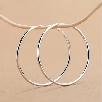 Veľká Veľkosť strieborné pozlátené Veľké Obvodové Náušnice Pre Ženy Jednoduché Kolo Kruhu Náušnice Obruče Ucho Krúžky Earings Šperky
