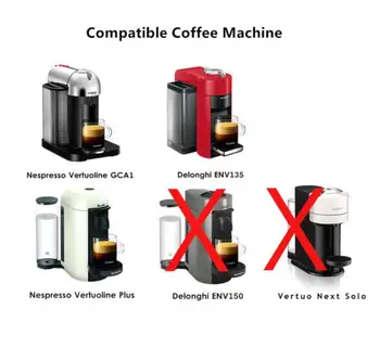 VEĽKÉ a Malé Pohár Opakovane Vertuo Kávové Kapsule Oceľ Nehrdzavejúca Kov pre Nespresso Vertuoline Plus Stroj Krém Filtra Kávy