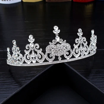 Veľké Drahokamu Diadem Crystal Leaf Tiara Hlavový Most Nevesta Pearl Kráľovskej Koruny Luxusné Barokové Svadobné Vlasové Ozdoby Pre Ženy