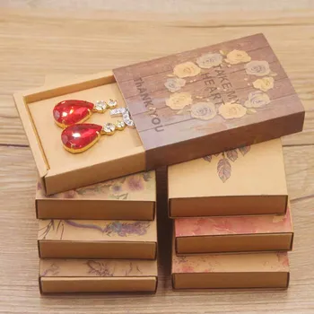Veľké marbel darčeky dispaly box Dreamcatcher kraft papier box romantika tlač šperky, náhrdelníky náušnice krúžok package box