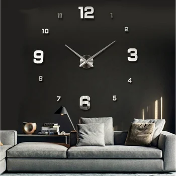 Veľké nástenné hodiny sledovať 3d nástenné hodiny de porovnanie domáce dekorácie 3d samolepky na stenu pecial Obývacia Izba domáce dekorácie príslušenstvo