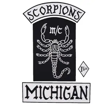 Veľké scorpions MICHIGAN m/c Vyšívané biker Záplaty pre džínsy Oblečenie bunda