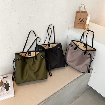 Veľkú Kapacitu Nylon Ramenný Shopper Tašky pre Ženy 2020 Módne Pevné Bežné Tote Bag Luxusné Kabelky Ženy Tašky Dizajnér Sac