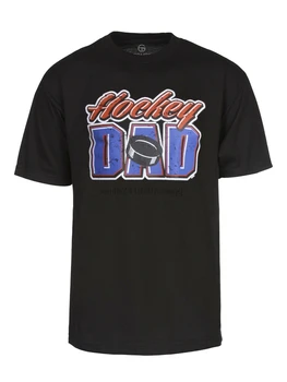 - Veľký, Krátky-Rukáv, Čierna T-Shirt Mens Hokej Otec