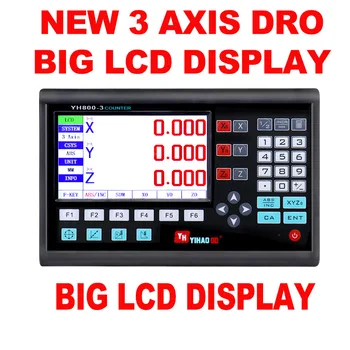VEĽKÝ LCD DRO Set Kit s Lineárne Lineárne Stupnice Encoder 50-1000mm pre Sústruh Mlyn CNC Stroje Rýchle dodanie Jeden Kus YH800-3 Dro