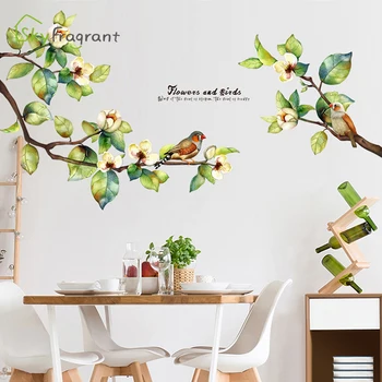 Veľký rozkvet vtákov stenu, nálepky domov samolepiace nálepky obývacia izba pozadí steny dekor spálňa decor miestnosti dekorácie