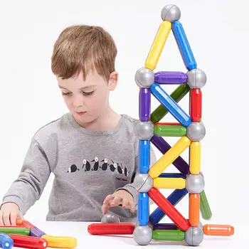 Veľkým Magnetom Hračka Palice & Kovové Gule Magnetické Stavebné Bloky Stavby Hračky Pre Dieťa Dizajnér Vzdelávacie Hračky Pre Deti,