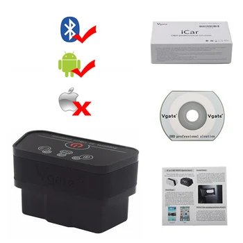 Vgate iCar2 ELM327 V2.1 OBD2 Bluetooth Adaptér OBD2 Skener Car Code Reader Diagnostický Scanner Tool Univerzálny ODB2 Elm 327