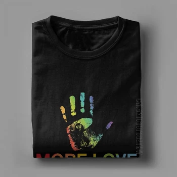 Viac Lásky, Menej Nenávidieť Mužov T-Shirts Gay Pride LGBT Humor Čistej Bavlny High Street Tee Tričko Crewneck-T-Shirt Tlač Topy