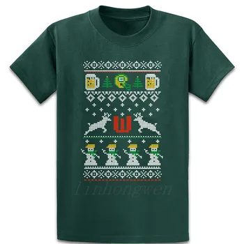 Vianoce Vo Wisconsine Dlhý Rukáv Košele T Shirt Formálne O Krk Slávny Návrhár Jar Jeseň Bavlna Priedušná Cool Tričko