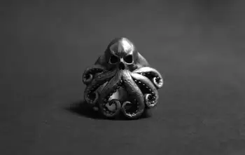 Vianočné 2020 Čaro Halloweenu Octopus Lebky Punk Nehrdzavejúcej Ocele Námorník Krúžky Mužov Anel Puk Šperky, Darček pre Námorník OSR426