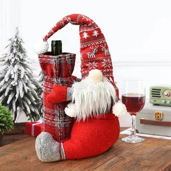Vianočné Anonymný Fľaša Vína Kryt Veselé Vianočné Dekorácie Pre Domov Navidad Noel Vianočné Darčeky Cristmas Ornament Nový Rok 2021