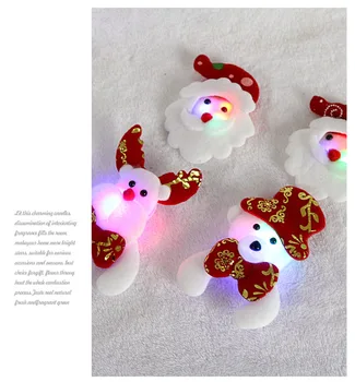 Vianočné Brošňa pre Deti LED Svetlo Svietiace Pin Vlásenky Plyšový Snehuliak Jeleň Santa Strany Ornament Deti Príslušenstvo