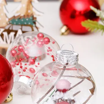 Vianočné Dekorácie Pre Domov Vianočný Stromček Prívesok Ozdoby, Červený Kolo Transparentné Loptu Plastové Baubles