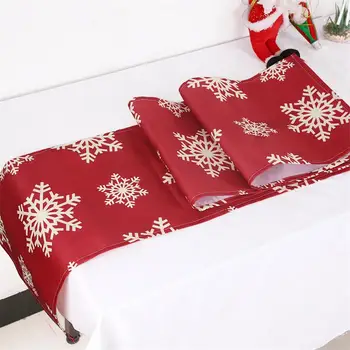 Vianočné Dekorácie Červená Modrá Snowflake Tlač Stôl Runner Vianočný Večierok Stôl Dekorácie Hotel Stôl Runner Domova