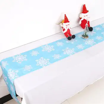 Vianočné Dekorácie Červená Modrá Snowflake Tlač Stôl Runner Vianočný Večierok Stôl Dekorácie Hotel Stôl Runner Domova