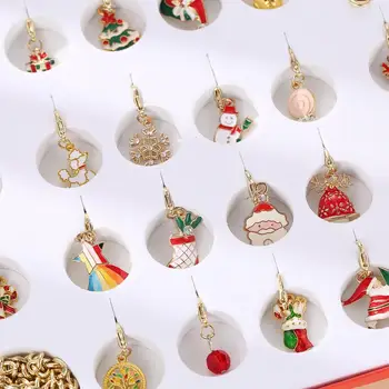 Vianočné DIY Adventný Kalendár Módne Šperky Adventný Kalendár Zlatý Náramok Náhrdelník Časovač, Kalendár Darčeka pre Dievčatá