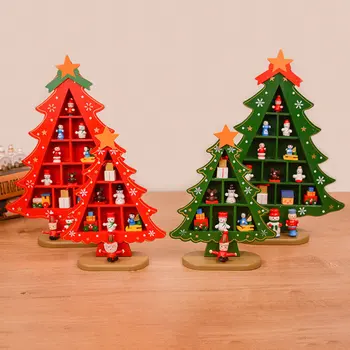 Vianočné Drevené Dekorácie na Vianočný Stromček Tvorivej Scény Rozloženie t Dekorácie Troch-dimenzionální Červená Vianočné Tabuľka Desktop Dekorácie