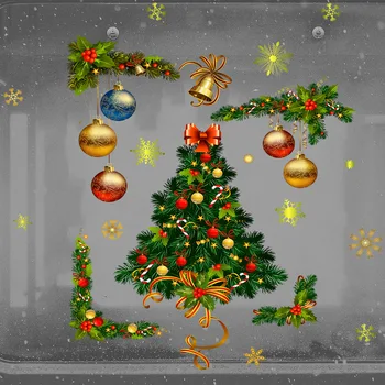 Vianočné Gule okenného Skla samolepky na Stenu Festival Obtlačky Santa nástenné Maľby Nový Rok Vianočné Dekorácie Pre Domov Dekor Nálepky