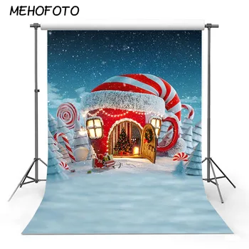 Vianočné Hat Photo Studio Pozadie pre Santa ' s House Claus na Saniach v Zime Sneh Scény, Photobooth Fotografie Pozadia