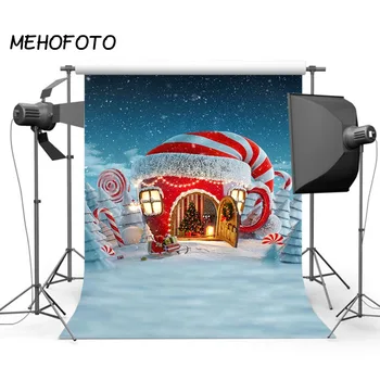 Vianočné Hat Photo Studio Pozadie pre Santa ' s House Claus na Saniach v Zime Sneh Scény, Photobooth Fotografie Pozadia