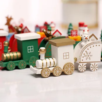 Vianočné Ozdoby Drevený Vlak Veselé Vianočné Dekorácie pre Domov Vianoce Darček Deti Hračka Ploche Santa Claus Šťastný Nový Rok 2021