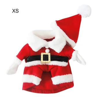 Vianočné Pet Šaty Cute Santa Claus Psie Oblečenie pre Mačky Vianočné Pet Oblečenie s Santa Klobúk Pes dekorácie