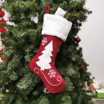Vianočné Ponožky Dekorácie Vianočné Socking Darčeková Taška Kenaf Elk Výšivky, Vianočné Ponožky Vianočné Prívesok Pančuchy, Bulk