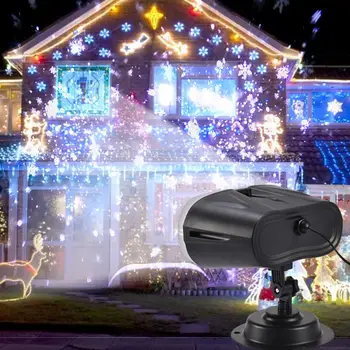 Vianočné Projektor Svetlo Vodotesné Diaľkové Ovládanie Snowflake Projekčné Lampa Pre Vnútorné Vonkajšie Dekorácie
