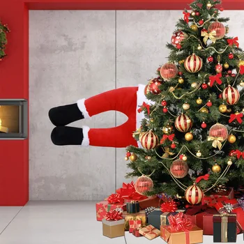 Vianočné Santa Kope Nohami Home Party, Vianočný stromček, Plyšové Nohy Decor