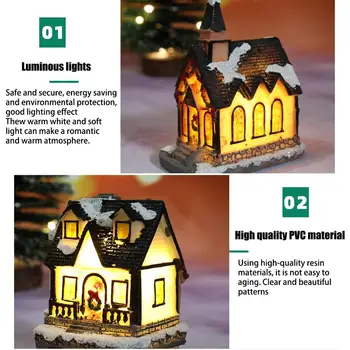 Vianočné Svetelné Kabíne Svetlá Živice Chata Miniatúrne Dom Nábytku LED Domu Vianočné Darčeky Osvetlenie Strany Domáce Dekorácie
