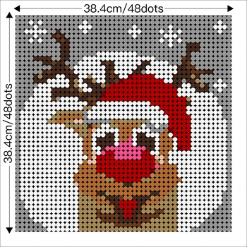 Vianočné Séria Los Pixel Mozaikové Umenie(48X48) MOC výtvarné Umenie Stavebné Bloky Maľované Pozadia Dekorácie Hobby Hračky Tehál Deti