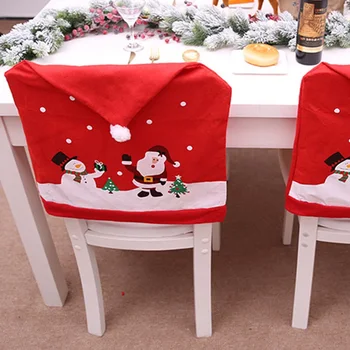 Vianočné Červené Poťahy Zadný Kryt Jedálenský Stôl Jedálenský Stôl Dekorácie, Domáce Dekorácie Dodáva Vysoko Kvalitné