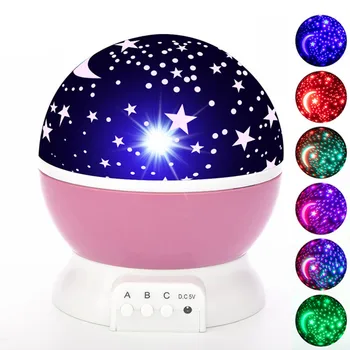 Vianočný Darček-LED Nočné Svetlo Projektora Hviezdy, Mesiac, Obloha Otáča Spánku Romantický LED USB Projekčné Lampa Pre deti detský Spálne
