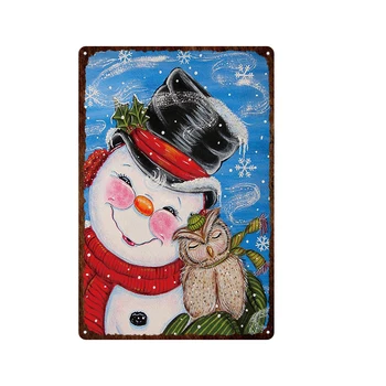 Vianočný Dekor Kov Wall Art Santa Claus Elk Harpy Dosky Kovové Ročník Vianočný Stromček Stenu Decor Doska Domov Šťastný Nový Rok