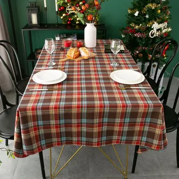 Vianočný Obrus Retro Koberčeky Bavlnená Posteľná Bielizeň Textílie Nordic Domácnosti Obdĺžnikový Banquet Vytlačené Strany,^*