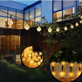 Vianočný Strom Decor Solárne Svietidlo Crystal Ball LED Reťazec, Svetlá, Vianočné Dekorácie pre Domov Vonkajšie Nový Rok Garland Navidad